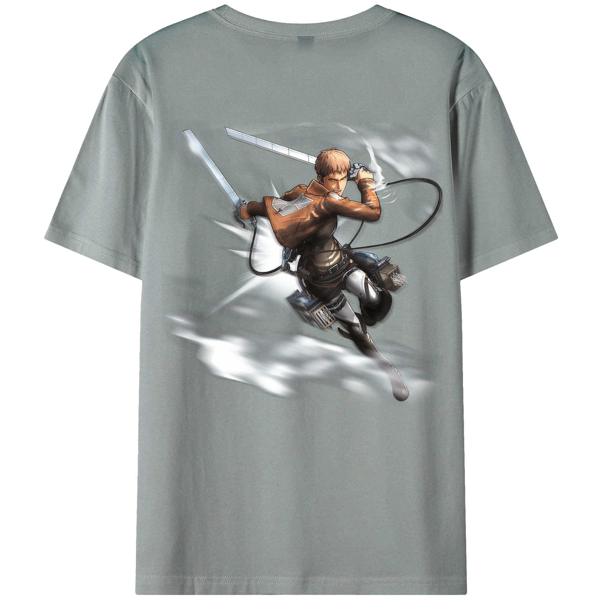（画像用） 進撃の巨人 ジャン・キルシュタイン Attack on Titan Jean Kirstein 綿100％ メンズ半袖Tシャツ（バックプリント） 通気性